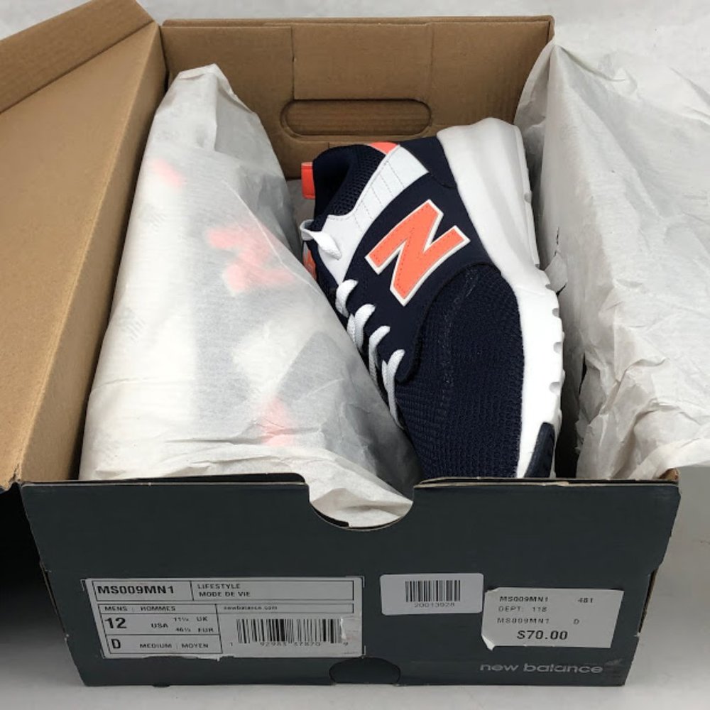New Balance 009 Casual Shoes MS009MN1 Blue/Orange - Picture 9 of 10